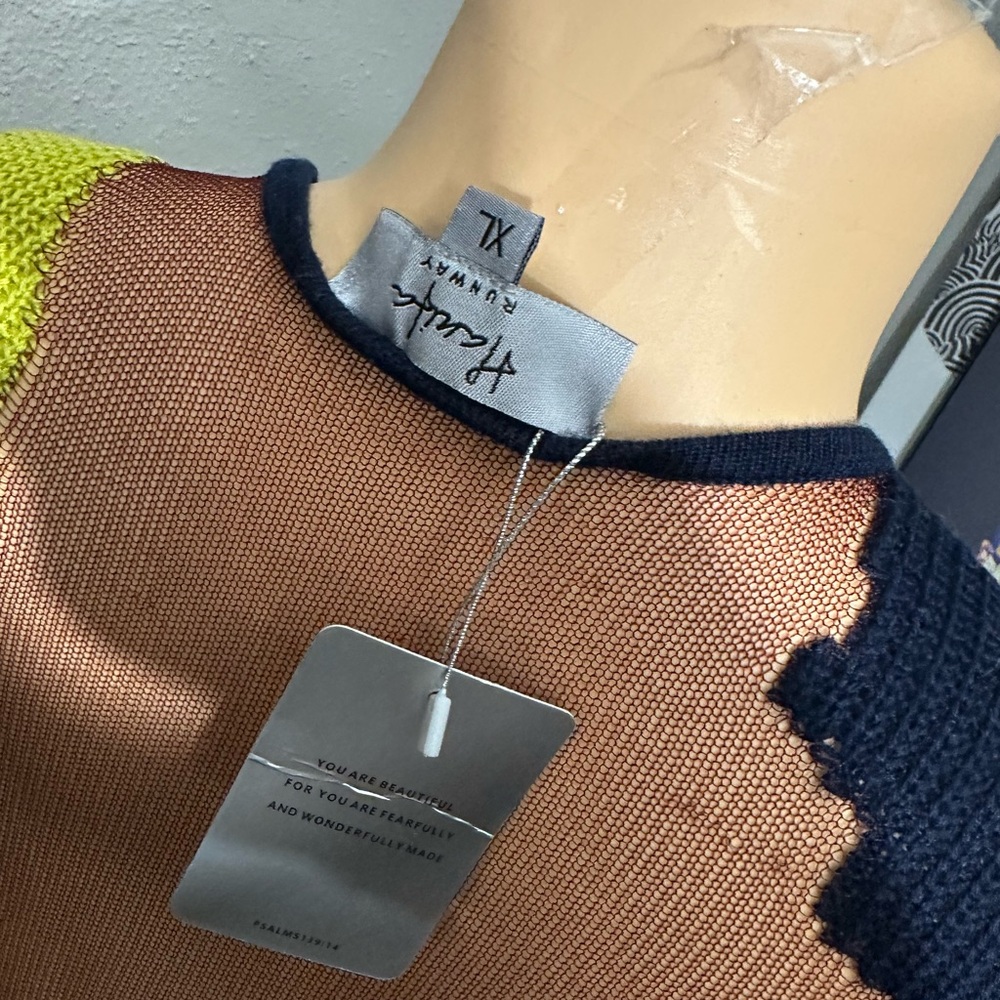 COPY - Hanifa Yellow and Black Asymmetrical Cut Out Maxi Dress-UNWORN - Picture 7 of 8